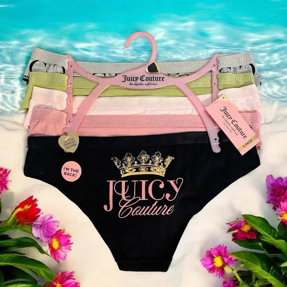 Juicy Couture Other - Juicy Couture Cotton Brief 5 Piece Underwear Panty Set NWT size Medium